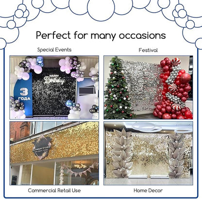 COKAOBE Emerald Green Shimmer Wall Backdrop, 24PCS Square Sequin Shimmer Backdrop Panel, Photo Backdrops for Birthday, Anniversary, Wedding, Graduation & Bachelorette Party Decoration