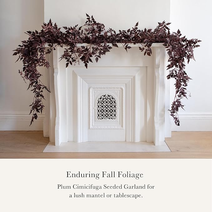 Afloral Plum Cimicifuga Seeded Garland - 6'