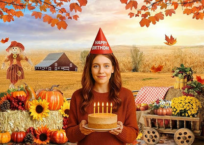 LTLYH 8x6ft Fall Photography Backdrop Autumn Pumpkin Harvest Barn Backdrop Thanksgiving Party Decor Banner Backdrops 184