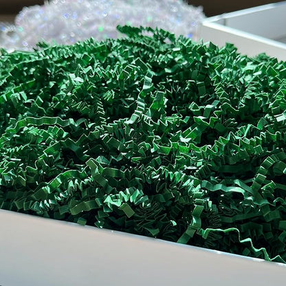 2LB Crinkle Paper Filler Dark Green Shredded Paper for Gift Baskets Easter Grass