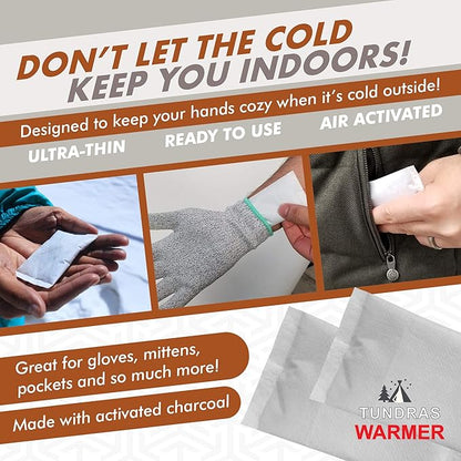 Hot Hand Warmers 11 Hours Long Lasting - 40 Count - Natural Odorless Safe Single Use Air Activated Heat Packs for Hands, Toes and Body - Up to 11 Hours of Heat - TSA Approved