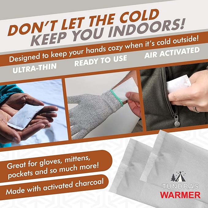 Hot Hand Warmers Heat Pack - 80 Count - 11 Hours Long Lasting Natural Safe and Odorless Single Use Air Activated Heat Packs for Hands, Toes and Body - TSA Approved