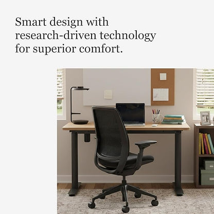 Steelcase Series 2 Office Chair - Ergonomic Work Chair with Wheels for Carpet - with Back Support, Weight-Activated Adjustment & Arm Support - Adjustable Rolling Chairs for Desk - Licorice