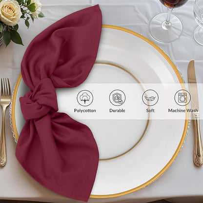 Zoyer Cloth Napkins Set of 12, 18x18 Inches Cotton Enrich Napkins Cloth ‎Washable, Soft & Durable Dinner Napkins for Parties, Wedding, Christmas, ‎Thanksgiving & Everyday Use - Mulitcolor 1 Each