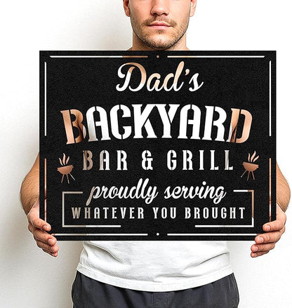 Personalized Outdoor BBQ Wall Sign, Custom Name Grill Cut Metal Decor for Patio Kitchen, Rustic Backyard Barbecue Art