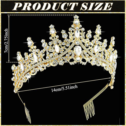 Tiaras and Crowns for Women Princess Crystal Tiara Crown with Comb Rhinestone Hair Accessories