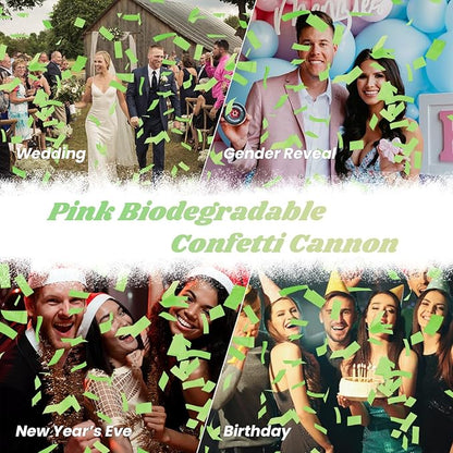 Confetti Cannon Green Biodegradable Confetti Poppers 12Pack Party Poppers Confetti Shooters Green Confetti Sticks for Wedding Graduation Engagement Anniversary Bridal Shower Valentines Day Birthday