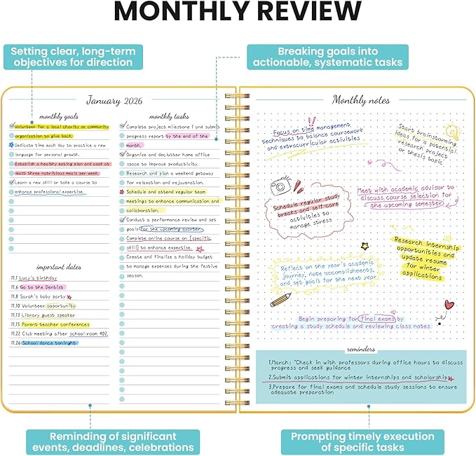 Monthly Planner 2026-2027, 2 Year Months Calendar Planner 2026-2027, Runs from January 2026 - Decembe 2027, 7" x 10", 24 Months, Perfect for School Office Home Planning - Yellow