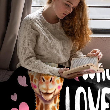 Just A Girl Who Loves Giraffes Blanket Lightweight Cozy Flannel Fleece Throw Blanket Best Gift Home Decor for Bed Couch Outdoor Camping 40"x30" XS for Pets Toddler