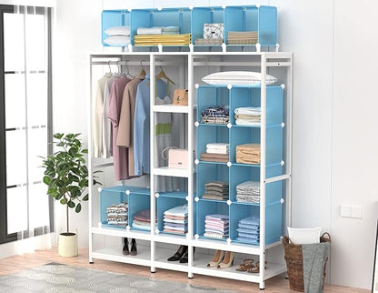 HOMIDEC Cube Storage Organizer 16-Cube Closet Organizer, Portable Closet Organizer Cubes Shelves for Clothes, Bedroom, Wardrobe, Kids Room, Bookshelf for Kids
