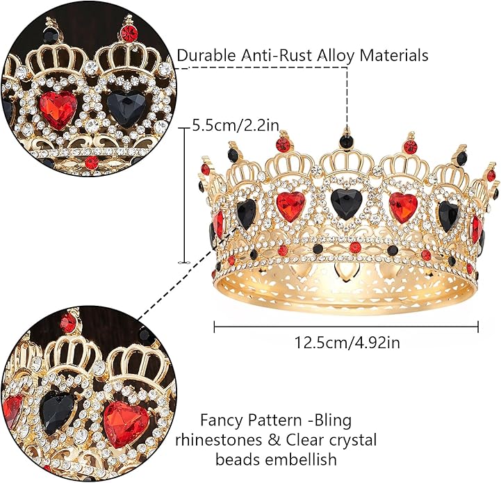 Crown for Women, Princess Crowns & Tiaras for Women, Rhinestone Wedding Crowns and Birthday Party Prom Cosplay Headdress