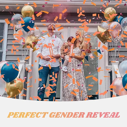 Confetti Cannon Orange Confetti Poppers 12 Pack Party Poppers 12 Inch Confetti Shooters Orange Twist Popper Sticks for Wedding Graduation Engagement Anniversary Bridal Shower Valentines Day Birthday