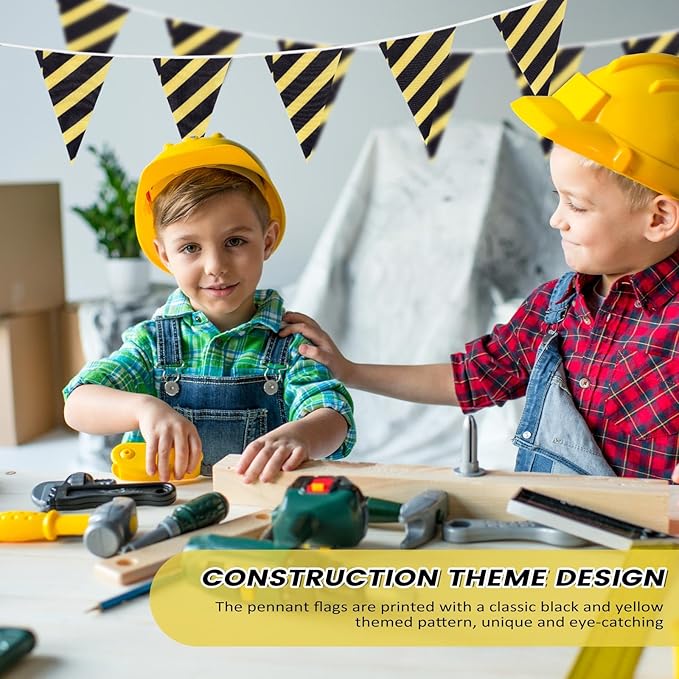 100 Feet Pennant Banners Flags 75 Solid String Triangle Flags for Grand Opening, Carnival Theme Birthday Party Decoration Outdoor Events Classroom Decoration (Yellow Black)