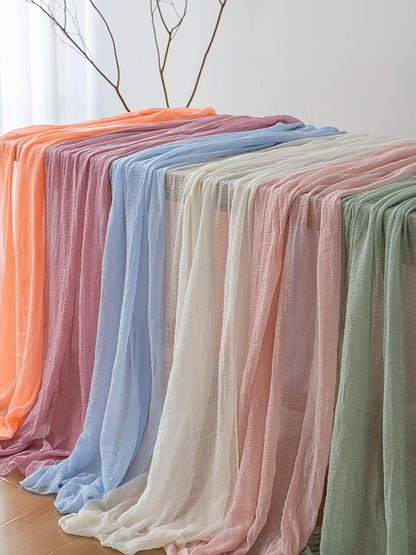 10pcs Cheesecloth Table Runner Sage Green Gauze 120 Inch 10 FT Rustic Boho Cheese Cloth Runner for Wedding Baby Shower Bridal Shower Party Long Sheer Centerpiece Home Decoration