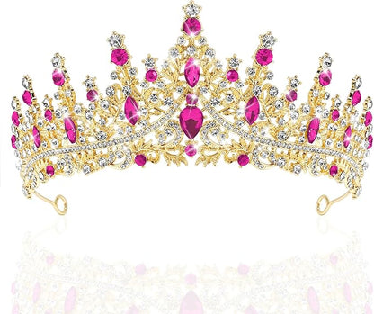 TAROSE Silver Tiaras for Women and Girls, Crystal Gold Crowns for Women, Hair Accessories for Bride/Halloween/Prom/Birthday