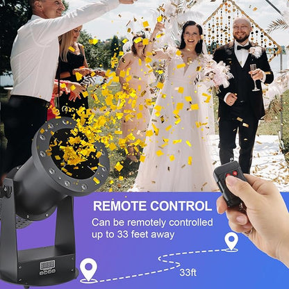 LED Confetti Machine, 1500W Electric Confetti Lights Confetti Blower with Remote Control Digital Confetti Cannon for DJ Parties, Nightclubs, Weddings, Stages, Concerts, Event Shows