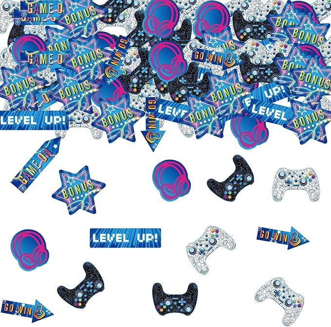 Video Game Confetti,100pcs Video Game Party Table Decorations for Kids Boys Gamer Birthday Party Baby Shower Gaming Night Party Supplies