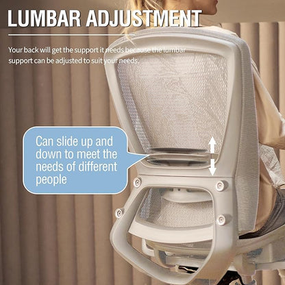 ELABEST Mesh Office Chair,Ergonomic Computer Desk Chair,Sturdy Task Chair- Adjustable Lumbar Support & Armrests,Tilt Function,Comfort Wide Seat,Swivel Home Office Chair