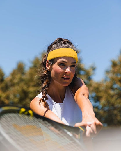 Suddora Workout Headband for Men and Women, Moisture-Wicking Athletic Sweatband, Lightweight Cotton Terry Cloth Bands for Basketball, Tennis, Football, Gym, Running, Cosplay & Costumes