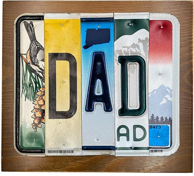 Personalized License Plate Letter Sign - Real Cut License Plates to Spell Out Your Words - Personalized Decor for Home, Office, or Unique Gifts - Vintage Style Wall Art