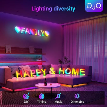 OJQ Light Up Letters LED Letter - Marquee Letters Room Decor Birthday Decorations for Women Night Light for Kids Engagement Party Decorations - Christmas Birthday Gifts for Girl