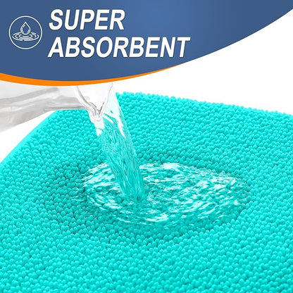 OLANLY Thick Memory Foam Bath Mat Rug 30x20, Extra Soft Absorbent Bathroom Rug, Quick Dry Bath Mats, Non-Slip, Machine Washable Carpet for Bathroom, Tub and Shower, Home Decor Accessories, Teal