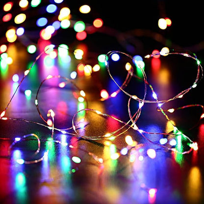 Joomer Battery String Lights, 4 Pack Total 64FT 200 LED Battery Operated String Light, Twinkle Fairy Lights with Timer for Home, Garden, Store, Party, Holiday, Indoor Decor (Multicolor)