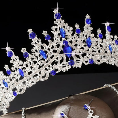 Kamirola Tiaras and Crowns for Women,Tiaras Earrings Necklace, Crystal Bridal Jewelry Set (TR48)