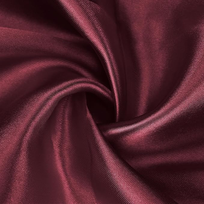 Bailarina 80 Pack Burgundy Satin Napkins,17x17 Inches Wedding Napkins Square Soft Silky Table Napkins Bulk Decorative Elegant Cloth Napkin for Party Decoration, Banquet,Wedding,Graduation