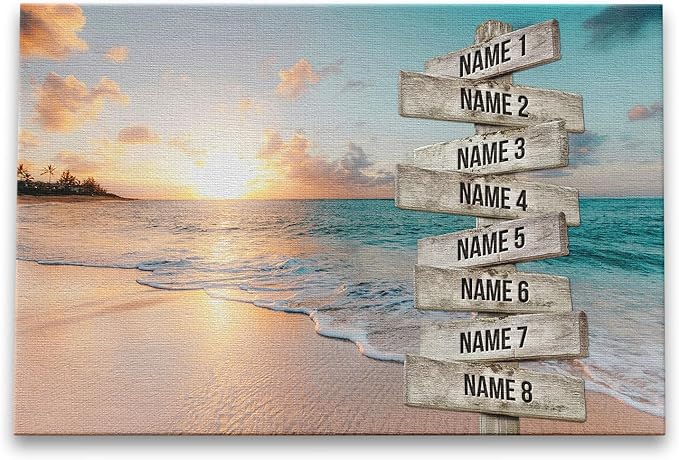 Dem Canvas Personalized Street Signs With Names, Photo Canvas Gifts For Family