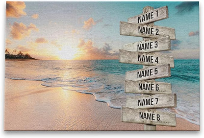 Dem Canvas Personalized Street Signs With Names, Photo Canvas Gifts For Family