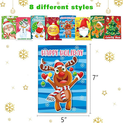 Omgouue 32Pcs Christmas Coloring Books for Kids - Xmas Party Favors Stockings Gifts Goodie Bags Stuffers Holiday Supplies