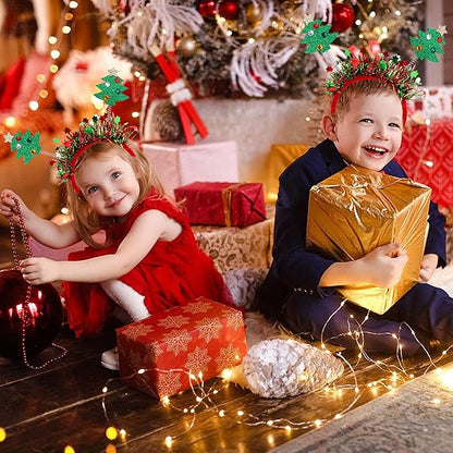 Beleki Christmas Tree Headbands - Glitter Headband Hair Hoop Headwear Cheer Christmas Hair Accessories for Aldut Kids Teens Xmas Festival Party Holiday Themed Events Drees up