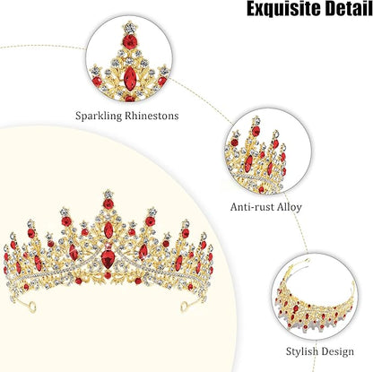 TAROSE Silver Tiaras for Women and Girls, Crystal Gold Crowns for Women, Hair Accessories for Bride/Halloween/Prom/Birthday