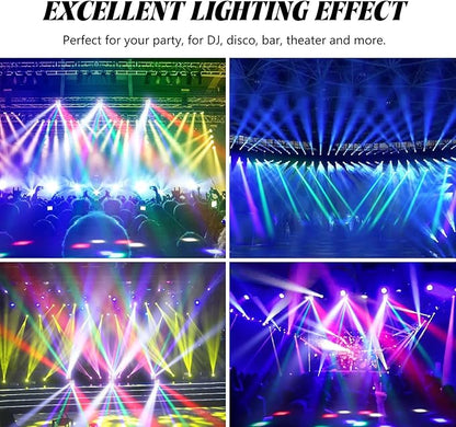 Mini Spider Moving Head Light 8x5W Beam LED Stage Lights RGBW Sound Activated DMX-512 Control for DJ Party Bar Disco Show Wedding Event Stage Lighting