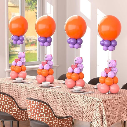 10 Pack Balloons Stands for Tables, 23.6 Inch Acrylic Balloon Centerpiece Stands with Clear Base, Balloon Stick Holder for Wedding, Baby Shower, Holiday, Graduation, Birthday Party Decoration