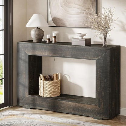 Tribesigns Farmhouse Console Table, 47 Inches Entryway Console Table with Storage, Industrial Hallway Accent Table for Living Room, Entrance