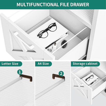 YITAHOME L Shaped Desk with Power Outlets, 60 Inch Computer Desk Corner Desk with File Drawer, Home Office Desk with Monitor Stand & Storage Shelves, L-Shaped Desk with File Cabinet, White