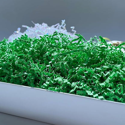 2 LB Green Crinkle Paper Filler for Gift Basket Easter Egg Grass