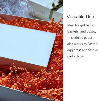 Orange Crinkle Cut Paper Shred 2 LB Gift Basket Filler Easter Egg Grass