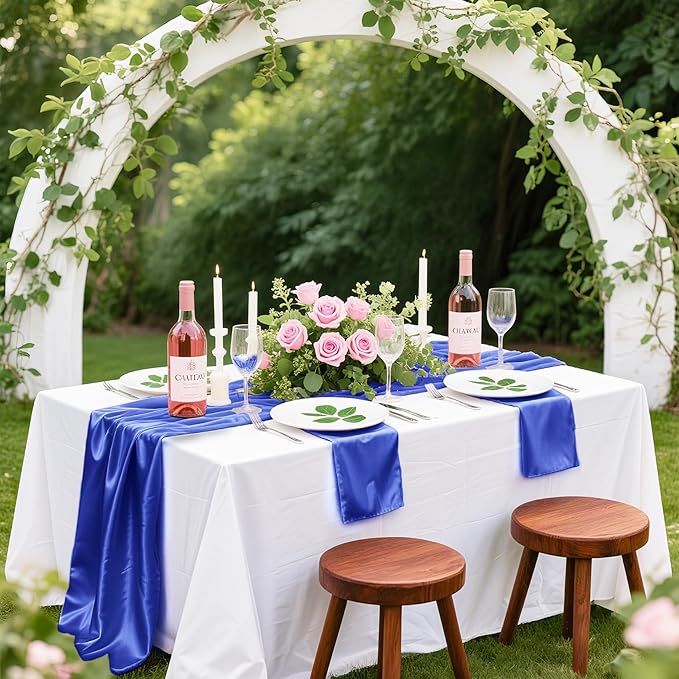 Bailarina 120 Pack Royal Blue Satin Napkins,17x17 Inches Wedding Napkins Square Soft Silky Table Napkins Bulk Decorative Elegant Cloth Napkin for Party Decoration, Banquet,Wedding,Graduation