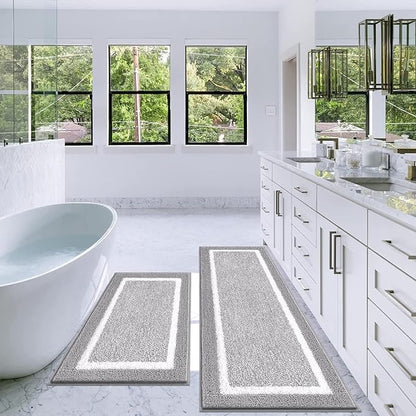 Pauwer Bathroom Sets - Non Slip Bath Mats, Absorbent Shower Rugs for Tub and Floor