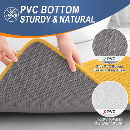 OLANLY Thick Memory Foam Bath Mat Rug 24x16, Extra Soft Absorbent Bathroom Rug, Quick Dry Bath Mats, Non-Slip, Machine Washable Carpet for Floor, Tub and Shower, Home Decor Accessories, Golden Yellow