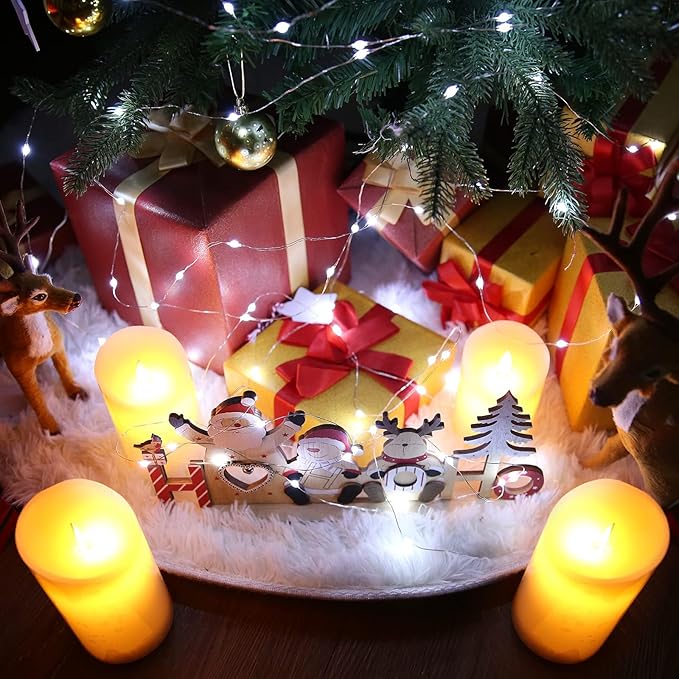 Joomer Battery String Lights, 4 Pack Total 64FT 200 LED Battery Operated String Light, Twinkle Fairy Lights with Timer for Home, Garden, Store, Party, Holiday, Indoor Decor(White)