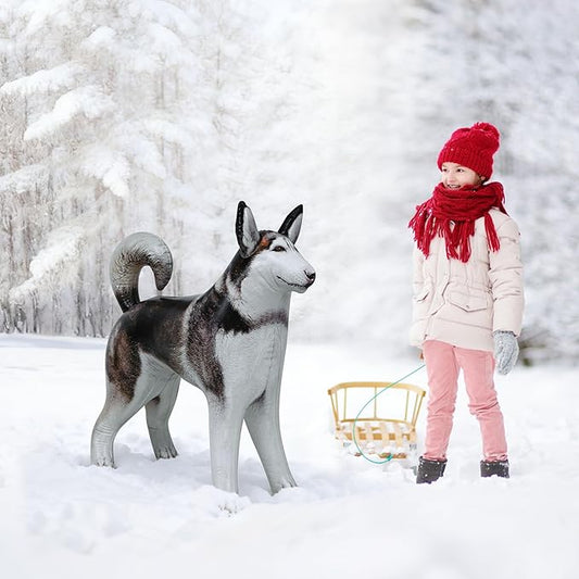 Jet Creations Inflatable Husky Dog Alaskan Pet Animal 32 inch Long for Party Decoration Gift Stuffed Animals Pool Toy an-Husky, Multi