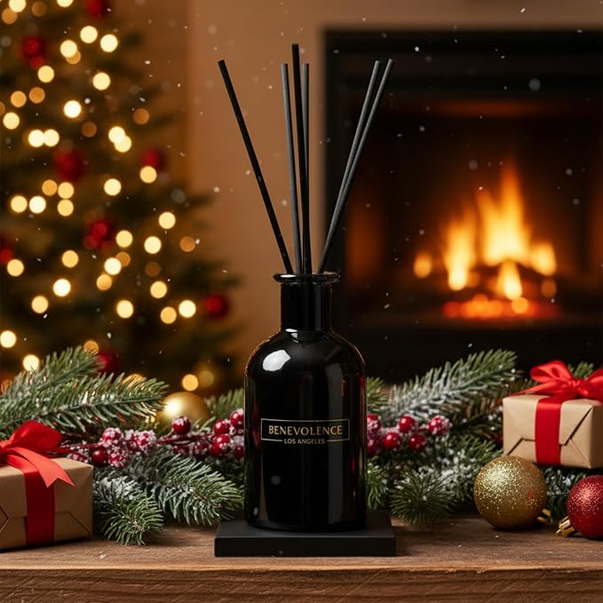 Benevolence LA Rose & Sandalwood Reed Diffuser Oil Refill | Long Lasting Home Fragrance for Bathroom and Bedroom | Essential Oils for Relaxation - 4 oz