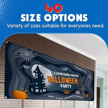 Custom Banners and Signs for Indoor Outdoor w/Any Image, Logo & Text Vinyl Banner | 5 Theme, 15 Font & 25 Background Options | Personalized Banners - 1x4