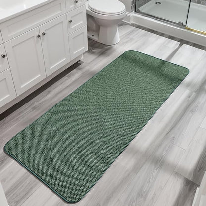 Bath Mat,Ultra Thin Bathroom Runner Rugs,Large Bath Mats for Bathroom,Quick Dry,Non-Slip,Machine Washable,Low Pile,Bath Rug,Shower Outside,Sink,Home Decor Accessories.Green,3'x4'(36x48inch)