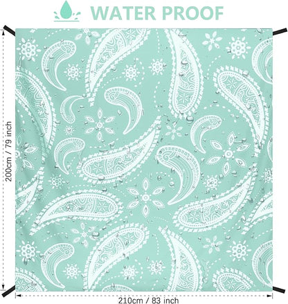 AISPARKY Beach Blanket Waterproof Sandproof, Oversized Large Beach Mat 79" X 83"/120"x108" for 1-8 Adults, Quick Drying&Compact&Lightweight, Picnic Mat Vacation Essentials for Beach Camping Travel