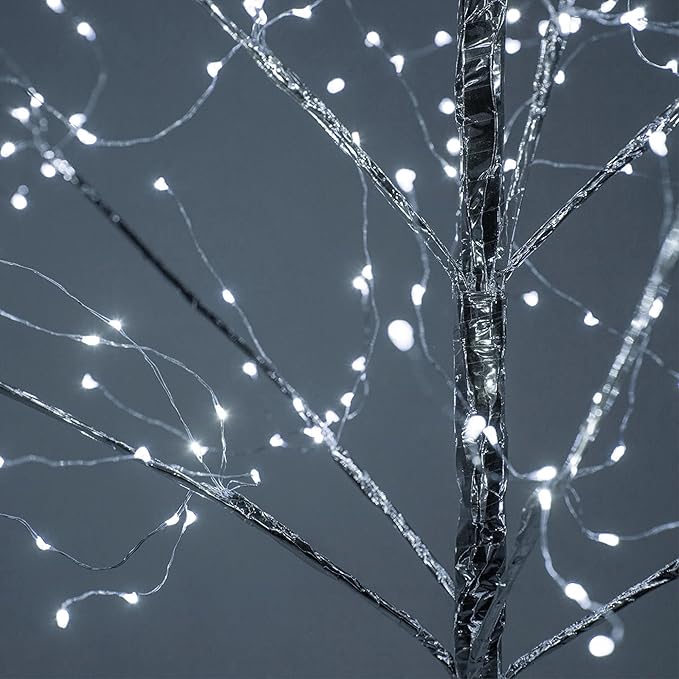 6 Ft Silver Fairy Light Tree Room Décor Bedroom Décor Artificial Tree, 750 Cool White LED Lights
